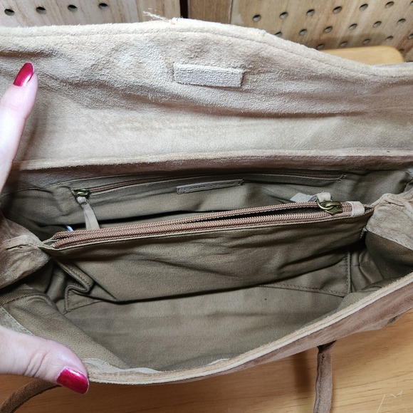 Casual Corner suede leather Purse Bag Soft‎ Camel Color Shoulder Classic - Picture 10 of 15